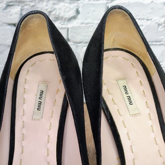 Miu Miu Black Velvet Suede Courts Pumps Heels EU 36 Bratz Jessica Rabbit Siren - Picture 5 of 10